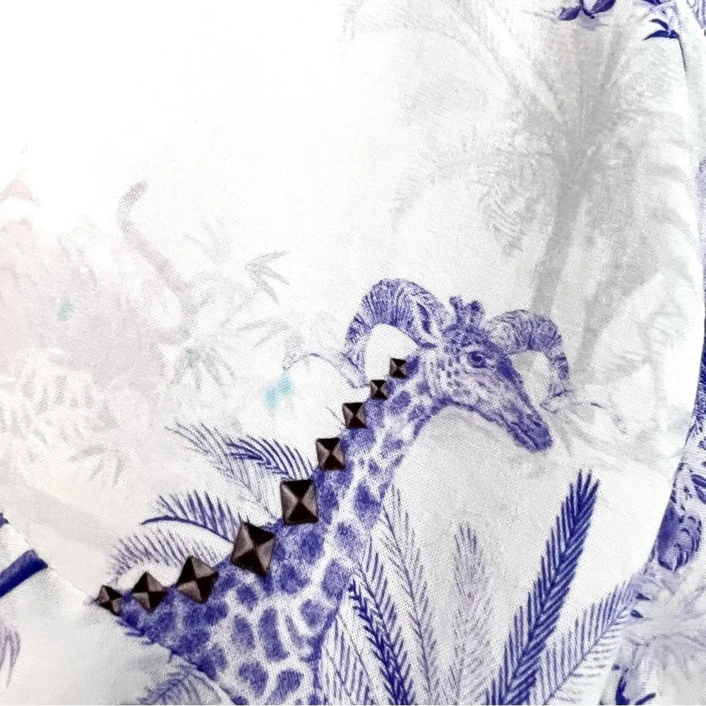 AllSaints Fay Tajpur Shirt Dress Blue and White Size 6 - Picture 12 of 12